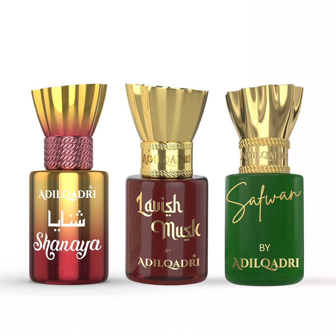 3 Pcs Attar Set Shanaya, Lavish Musk And Safwan 5.5 Ml Each